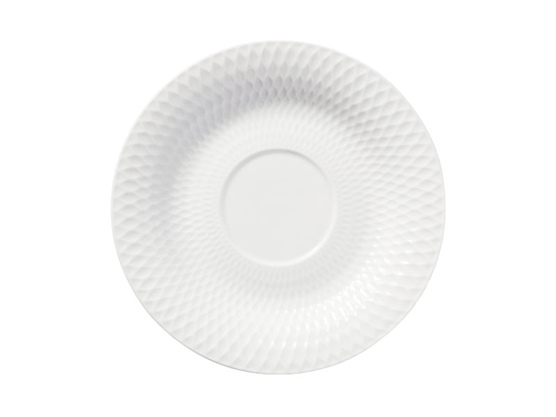 White Basics Diamonds Footed Cup & Saucer