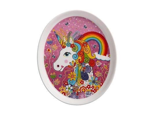 Donna Sharam Rainbow Jungle Plate 16cm Rainbow Unicorn Gift Boxed