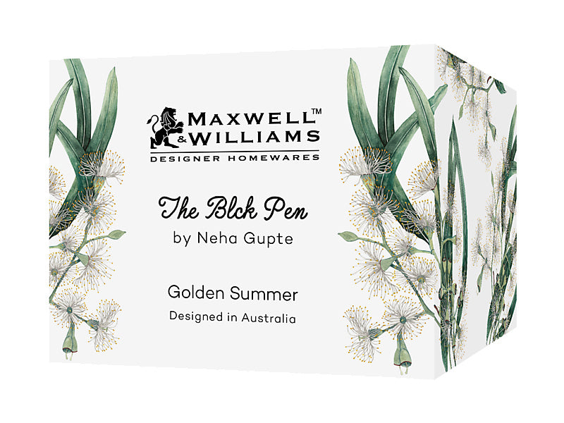 The Blck Pen Golden Summer Mug 400ML White Eucalyptus Gift Boxed