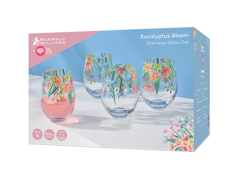 Royal Botanic Gardens Eucalyptus Bloom Tumbler Set of 4 Gift Boxed