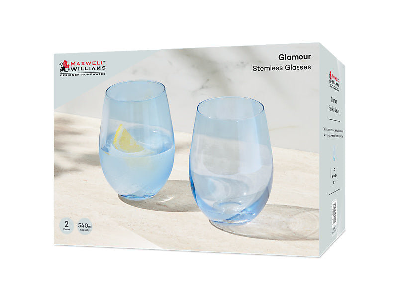Glamour Stemless Glass Set of 2 Gift Boxed
