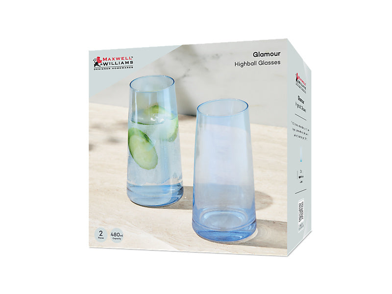 Glamour Highball Glass Set of 2 Gift Boxed
