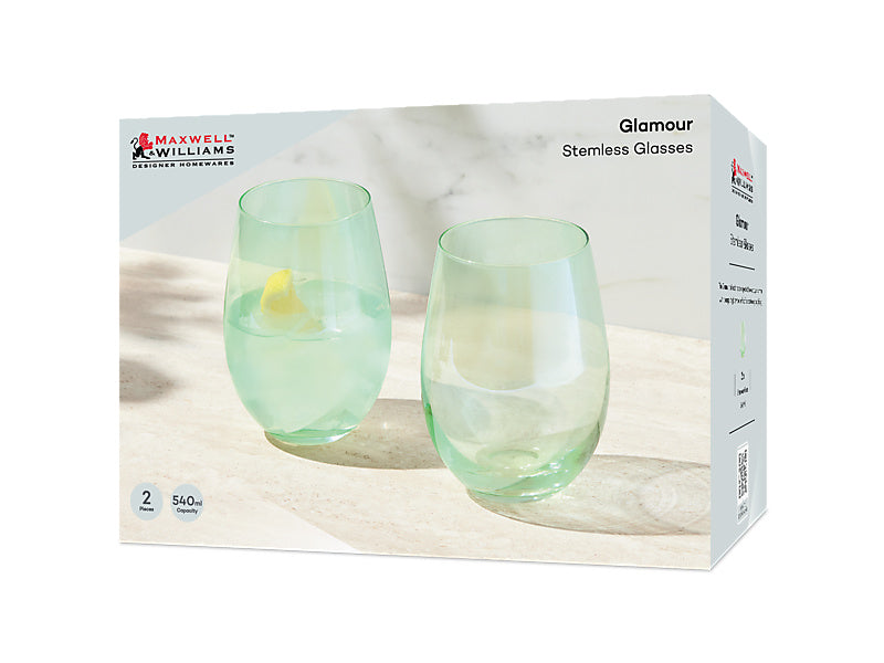 Glamour Stemless Glass Set of 2 Gift Boxed