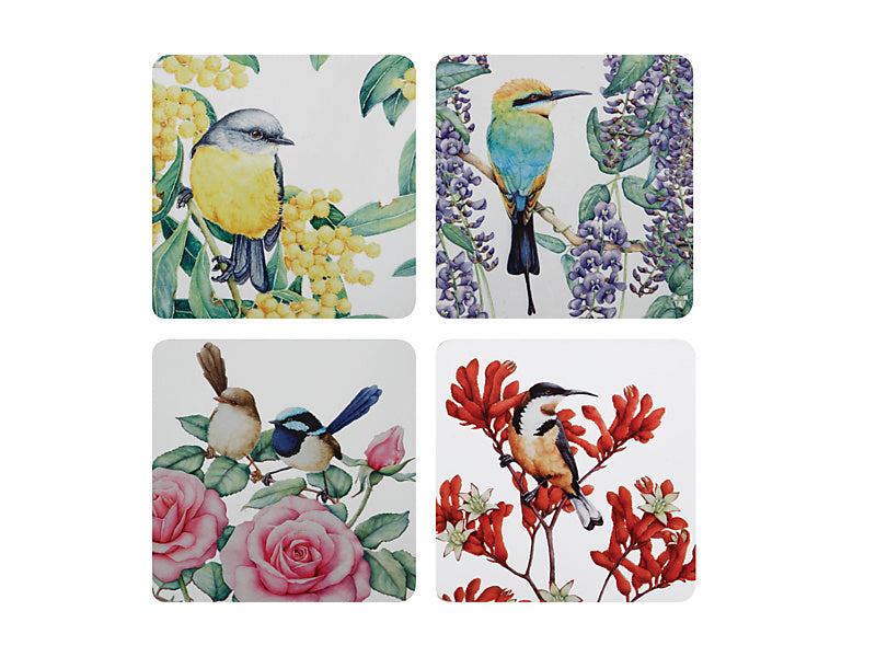 Royal Botanic Gardens - Garden Friends Cork Back Coaster 10.5cm Set of 4 Assorted Gift Boxed