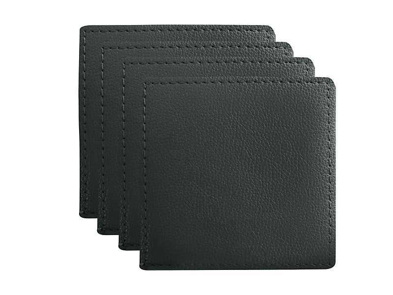 Table Accents Leather Look Cowhide Coaster 10x10cm Set of 4