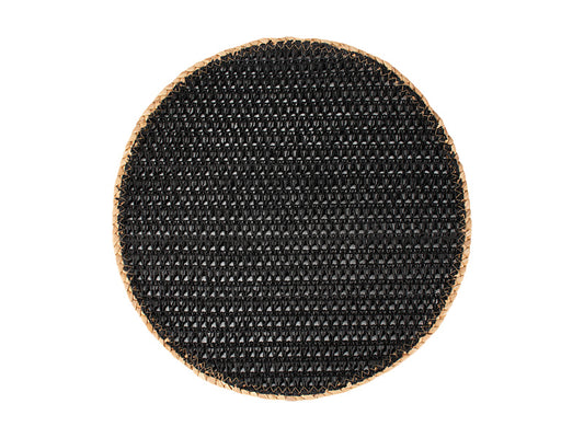 Table Accents Placemat 38cm Round Black Natural