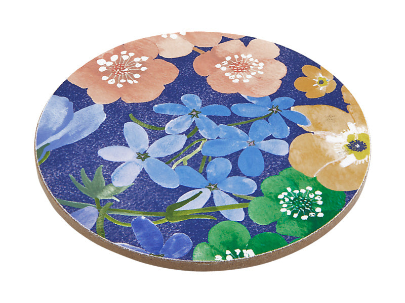 Forget Me Not Round Cork Back Coaster Set of 4 Gift Boxed
