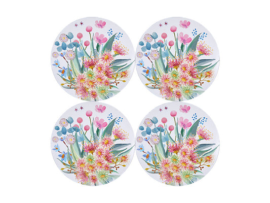 Royal Botanic Gardens Eucalyptus Bloom Round Cork Back Placemat Set of 4 Gift Boxed