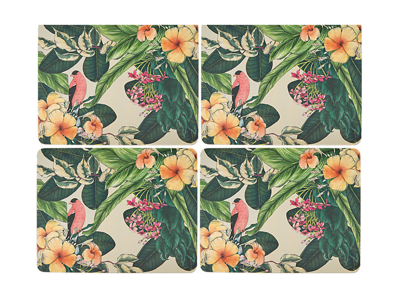 The Blck Pen Frangipani Cork Back Placemat Set of 4 Gift Boxed