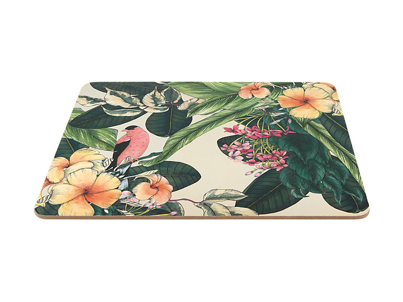 The Blck Pen Frangipani Cork Back Placemat Set of 4 Gift Boxed