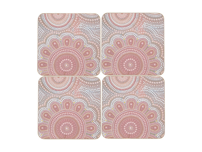 Lou Martin Uplift Cork Back Coaster Set of 4 Gift Boxed
