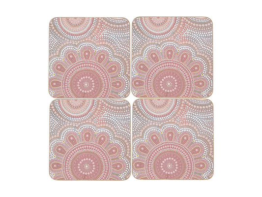 Lou Martin Uplift Cork Back Coaster Set of 4 Gift Boxed
