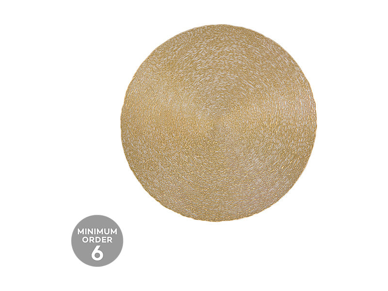 Table Accents Lace Metallic Round Placemat