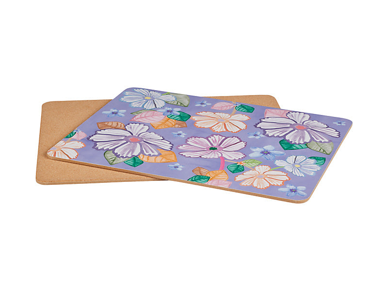 Poppy Love Cork Back Placemat Set of 4 Gift Boxed