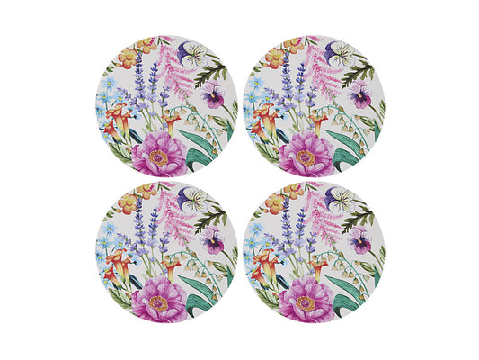 Botanica Round Cork Back Coaster Set of 4 Gift Boxed