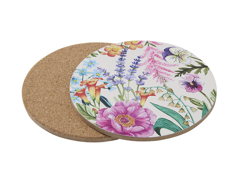 Botanica Round Cork Back Coaster Set of 4 Gift Boxed