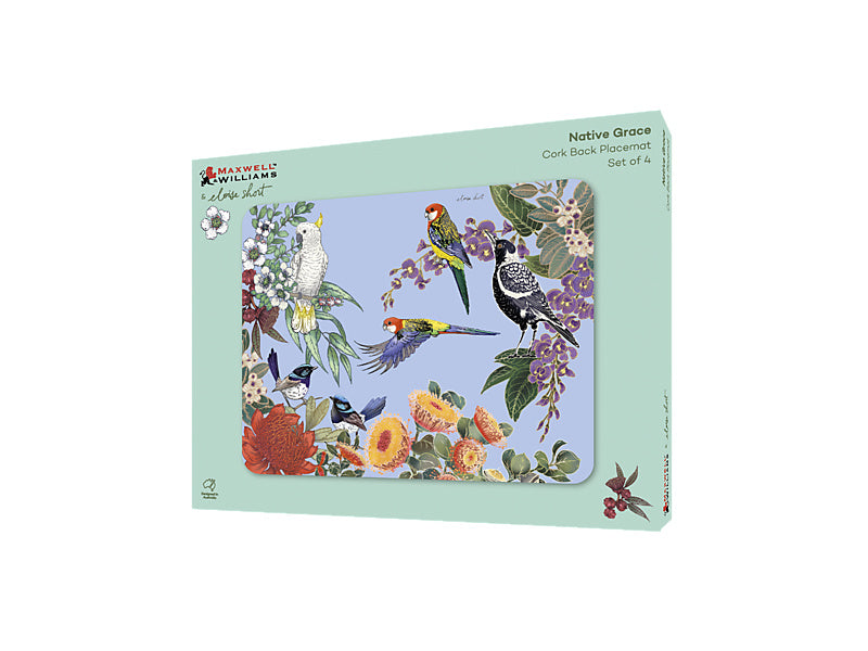 Eloise Short Native Grace Cork Back Placemat Set of 4 Gift Boxed