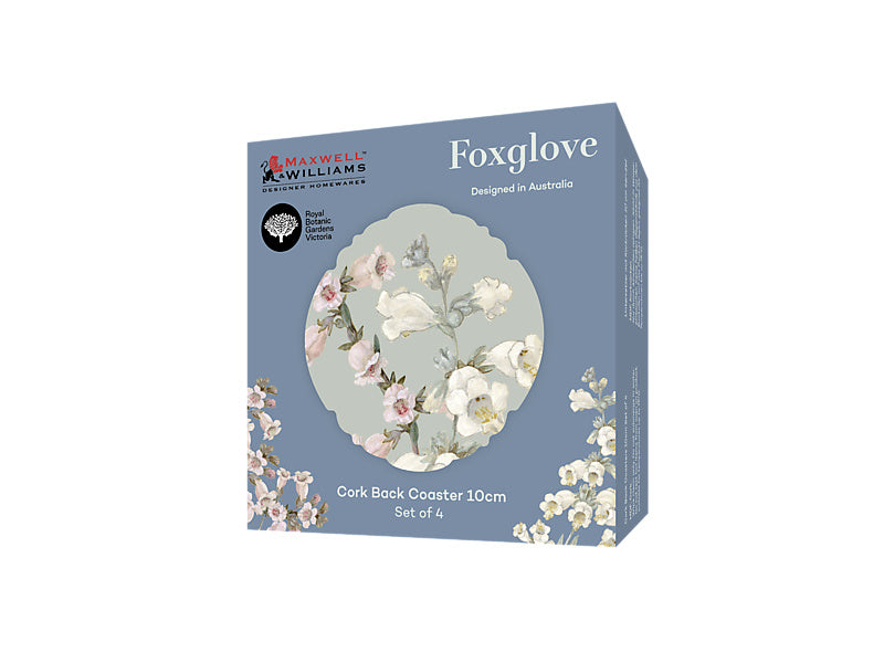 Royal Botanic Gardens Foxglove Cork Back Coaster Set of 4 Gift Boxed