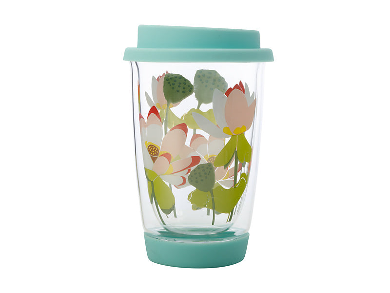 Royal Botanic Gardens Lotus Double Wall Glass Mug 380ML Gift Boxed