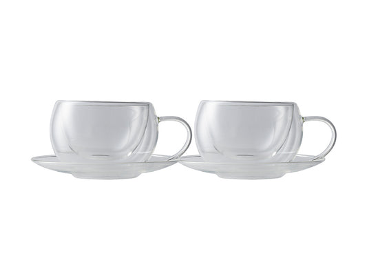 Blend Double Wall Cup & Saucer 270ML Set of 2 Gift Boxed