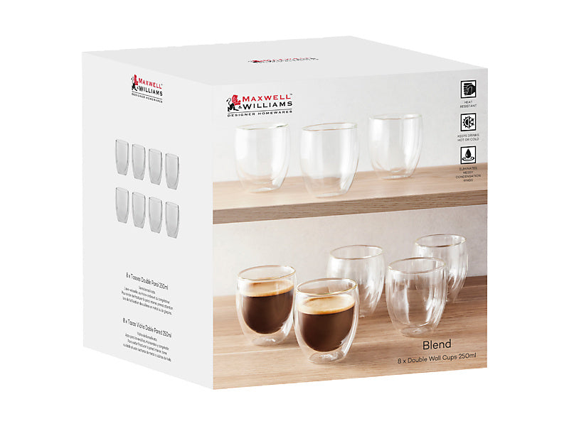 Blend Double Wall Cup 250ML Set of 8 Gift Boxed