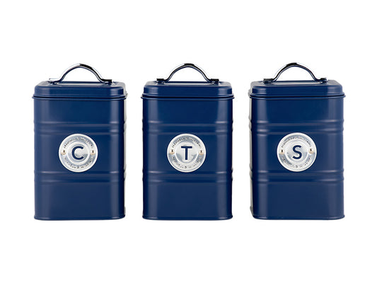 Grantham Canister Set of 3 Navy Gift Boxed