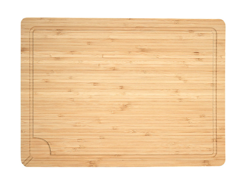 Evergreen Rectangular Tri-Ply Bamboo Board With Juice Groove
