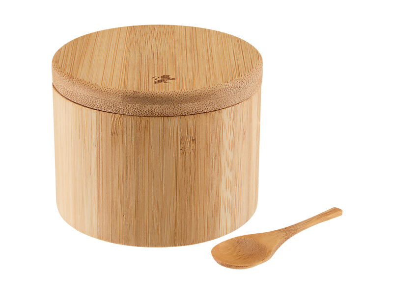 Evergreen Bamboo Salt Box With Spoon