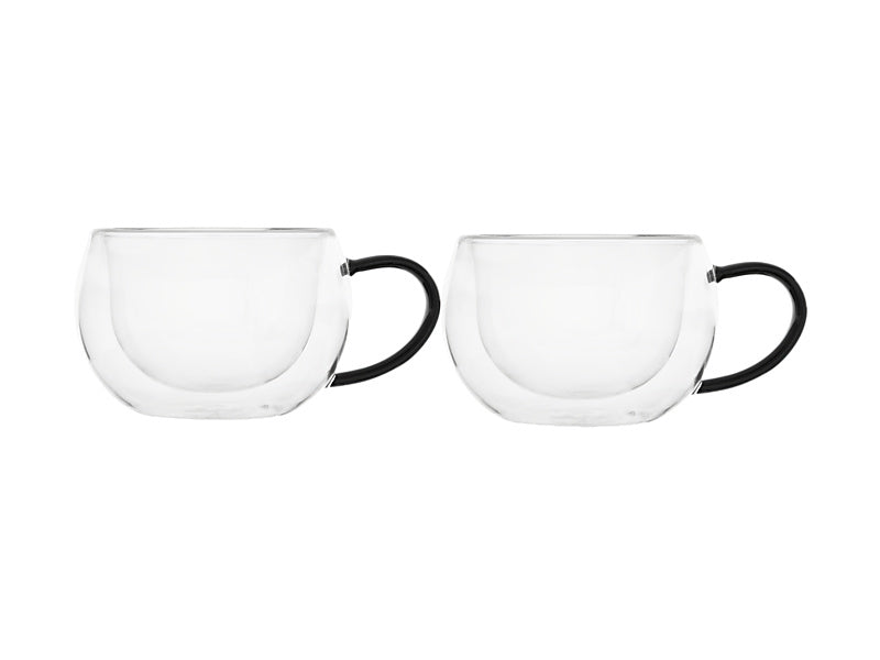 Blend Noir Double Wall Glass Mug Set of 2 Gift Boxed