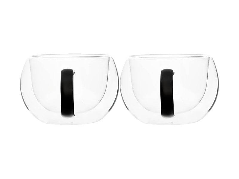 Blend Noir Double Wall Glass Mug Set of 2 Gift Boxed