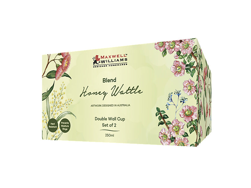 Blend Honey Wattle Double Wall Cup Set of 2 Gift Boxed