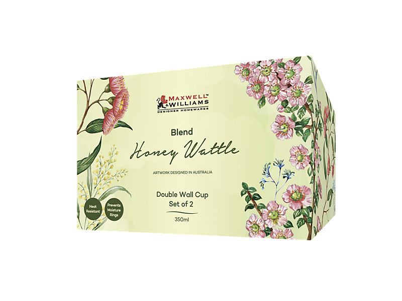 Blend Honey Wattle Double Wall Cup Set of 2 Gift Boxed
