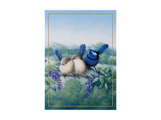 Birds of Australia KC 10yr Anniversary Tea Towel 50x70cm Splendid Fairy Wren