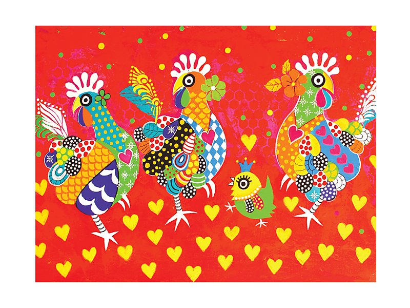 Love Hearts Tea Towel 50x70cm Chicken Dance