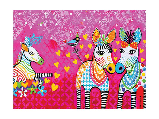 Love Hearts Tea Towel 50x70cm Zig Zag Zebras