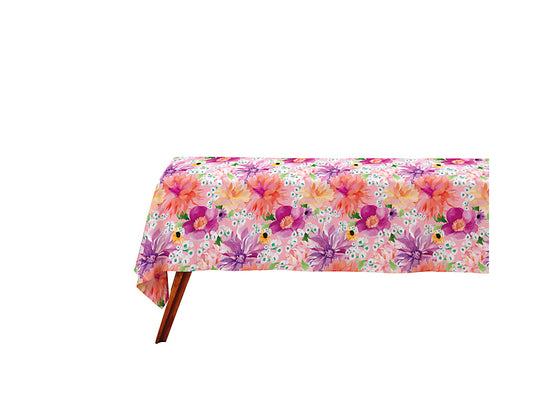 Teas & C's Dahlia Daze Cotton Rectangular Tablecloth 270x150cm Pink