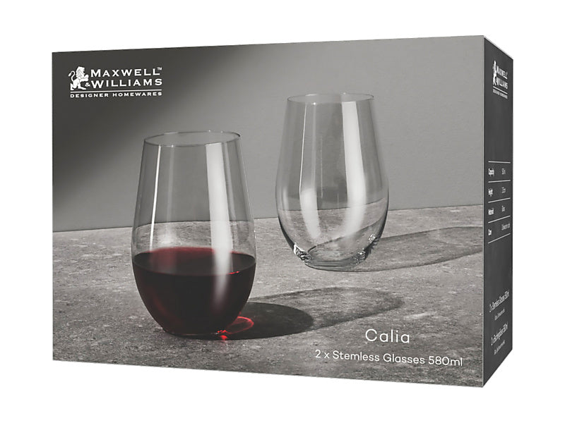 Calia Stemless Wine Glass 580ML Set of 2 Gift Boxed