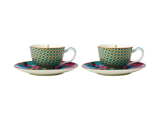 Teas & C's Silk Road Demi Cup & Saucer 85ML Set of 2 Gift Boxed