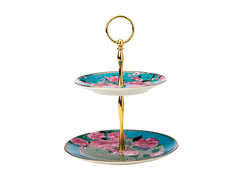 Teas & C's Silk Road 2 Tiered Cake Stand Gift Boxed