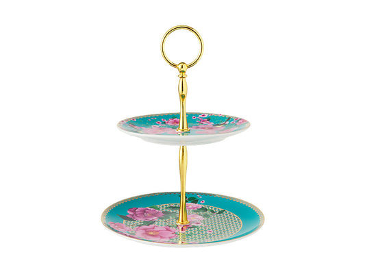 Teas & C's Silk Road 2 Tiered Cake Stand Gift Boxed