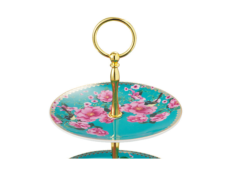 Teas & C's Silk Road 2 Tiered Cake Stand Gift Boxed