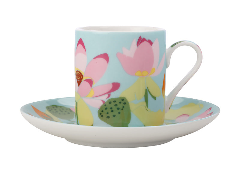 Royal Botanic Gardens Lotus Demi Cup & Saucer 100ML Gift Boxed