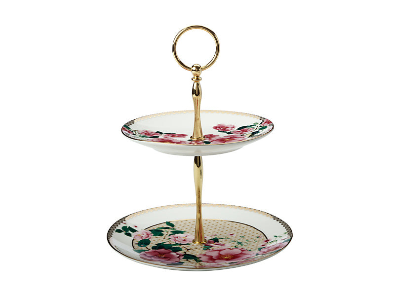 Teas & C's Silk Road 2 Tiered Cake Stand Gift Boxed
