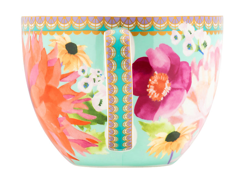 Teas & C's Dahlia Daze Breakfast Cup & Saucer 400ML Sky Gift Boxed