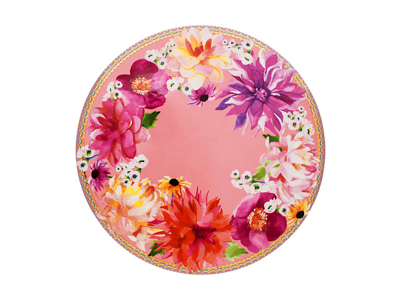 Teas & C's Dahlia Daze Footed Cake Stand 28cm Pink Gift Boxed