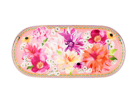 Teas & C's Dahlia Daze Platter 25x12cm Pink Gift Boxed