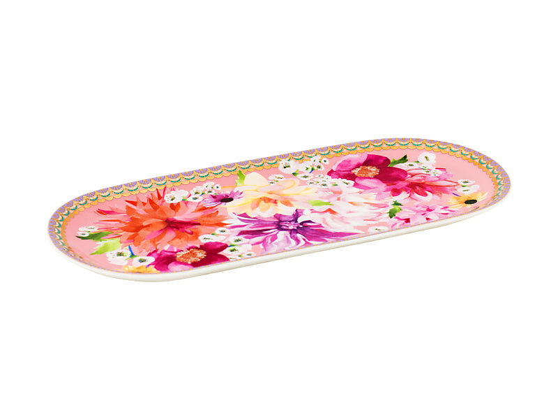 Teas & C's Dahlia Daze Platter 25x12cm Pink Gift Boxed