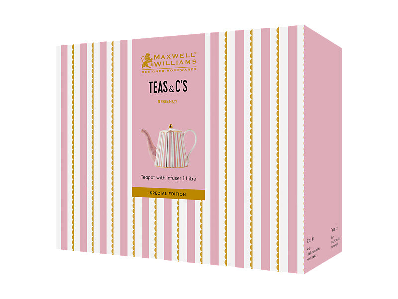 Teas & C's Regency Teapot With Infuser 1lt Gift Boxed