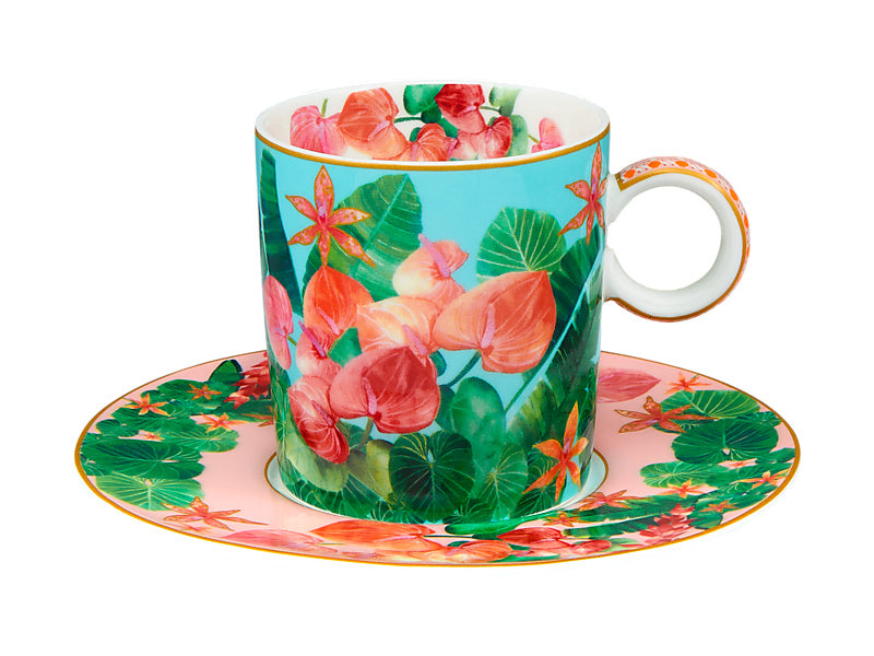 Teas & C's Tropicana Demi Cup & Saucer Set of 2 Gift Boxed