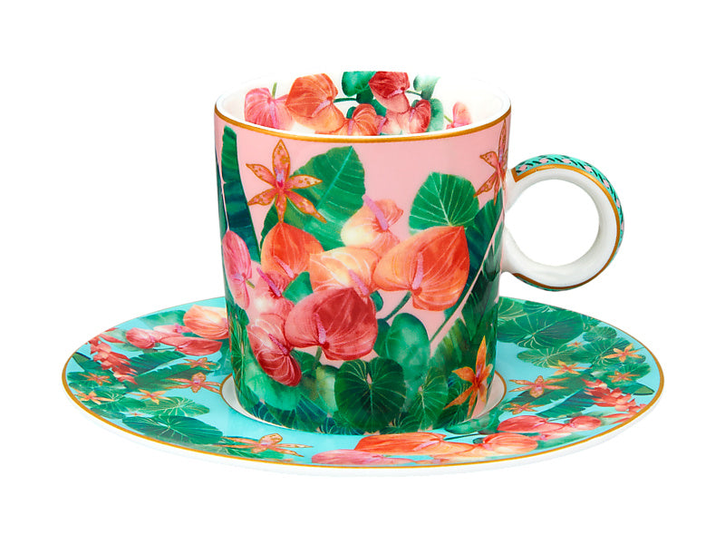 Teas & C's Tropicana Demi Cup & Saucer Set of 2 Gift Boxed